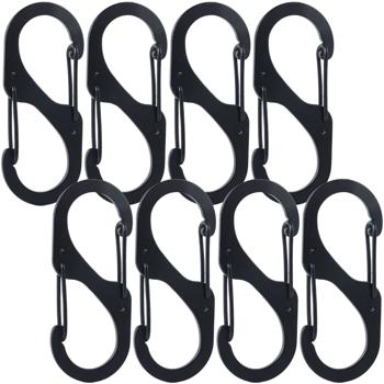 Preview: Karabiner-S-Haken 8er-Set, 7,2 x 3 cm: Robuste Mehrzweckhaken für sicheren Halt – Die clevere Lösung für Ordnung in Haus, Garage & Outdoor