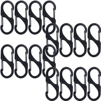 Preview: Karabiner-S-Haken 16er-Set, 7,2 x 3 cm: Robuste Mehrzweckhaken für sicheren Halt – Die clevere Lösung für Ordnung in Haus, Garage & Outdoor