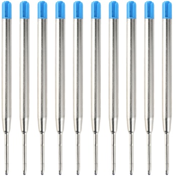 Preview: 10er-Set Kugelschreiber-Minen in Minenstärke B, Blau – Universelle Ersatzminen für Kugelschreiber – Langlebig für Büro und Alltag