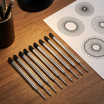 10er-Set Kugelschreiber-Minen in Minenstärke B, Schwarz – Universelle Ersatzminen für Kugelschreiber – Langlebig für Büro und Alltag