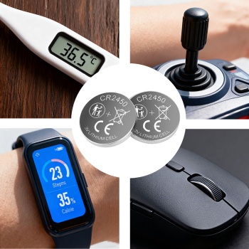 Preview: 10er Set CR2450 Lithium Knopfzellen 3V Batterien, 620 mAh hohe Kapazität, langlebige 3 Volt Batterie für Autoschlüssel und Smart Home Geräte