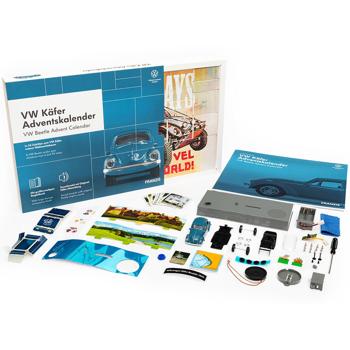 Preview: VW Käfer Adventskalender – Original Soundmodul & Modell Bausatz 1:43 – Klassisches Modellauto mit legendärem Motorsound