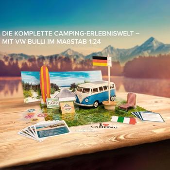 Preview: Caravaning Adventskalender mit VW Bulli T1 Modellauto Bausatz 1:24 – Inkl. grossformatigem Buch; das perfekte Geschenk für Camping-Fans