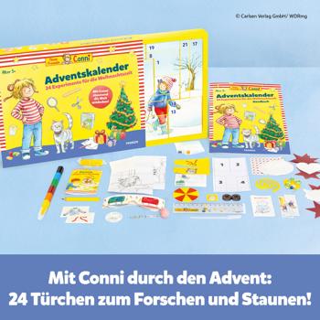 Preview: Meine Freundin Conni Adventskalender - 24 tolle Experimente & Bastelspass – Spannendes Lernspielzeug zum Forschen für Kinder ab 5 Jahren