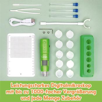 Preview: GEOlino Digitales Mikroskop - Digitalmikroskop für Kinder ab 8 Jahren, 1000-fache Vergrösserung, inkl. Zubehör & Forscherbuch