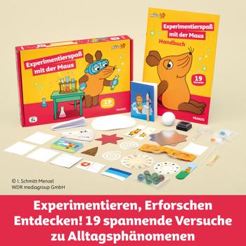 Preview: Experimentierspass mit der Maus - Forscher Set mit 19 Experimenten, inkl. Begleitbuch & Wissensvermittlung