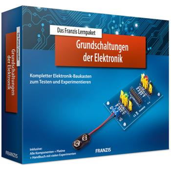 Lernpaket Grundschaltungen der Elektronik - Elektronik Bausatz Einsteiger Set - 12 Projekte, inkl. Bauteile, Platine & Handbuch
