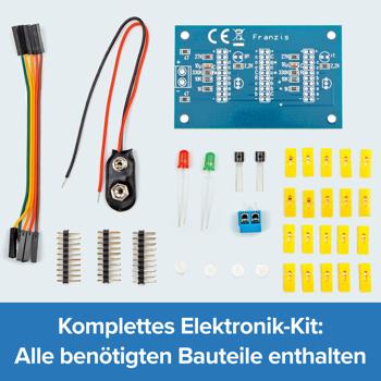 Preview: Lernpaket Grundschaltungen der Elektronik - Elektronik Bausatz Einsteiger Set - 12 Projekte, inkl. Bauteile, Platine & Handbuch