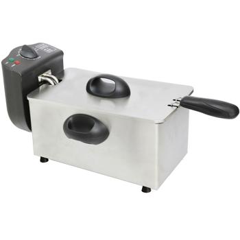 Preview: Leistungsstarke 3L Fritteuse 2000W – Knusprige Pommes in Minuten - Hochwertige Edelstahl Kaltzonen Fritteuse für Profi-Ergebnisse