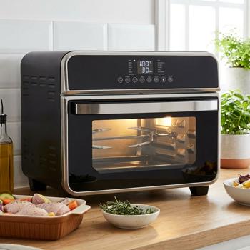 Multifunktionaler Mini-Backofen 1600 W: Kompakter Alleskönner mit Heissluftfritteuse, Grill & Dörrfunktion – Für vielseitiges & gesundes Kochen