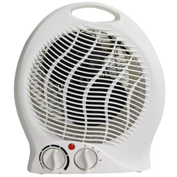 Preview: Heizlüfter mit Thermostat, weiss - Mobiles Heizgerät mit 2 Heizstufen & Kaltluft, Überhitzungs- & Kippschutz