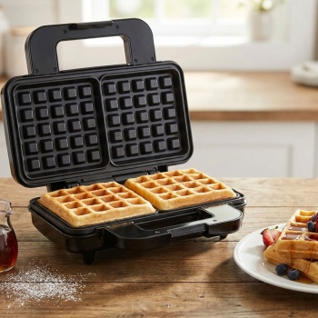 Preview: Belgisches Waffeleisen 1000 Watt: Perfekt für knusprige Waffeln. Gastronomie, Cafe & Heimgebrauch. Ideal für süsse Kreationen