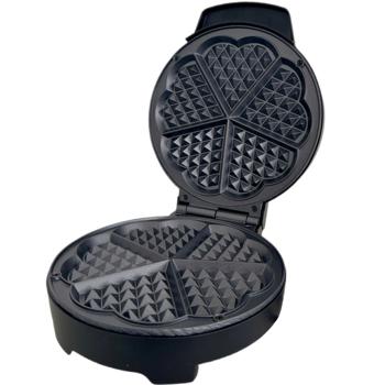 Preview: Herzform Waffeleisen aus Edelstahl, 1000 Watt: Für knusprige Perfektion. Waffelautomat für leckere Desserts & schnellen Backspass