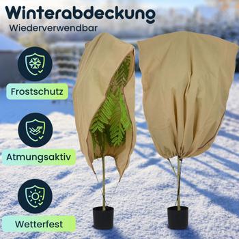 Preview: Hochwertige Pflanzenschutzhüllen, 6er Set, 100x80 cm – atmungsaktive Frostschutzhauben für Pflanzen, Sträucher und Kübel, wiederverwendbar & wetterfest