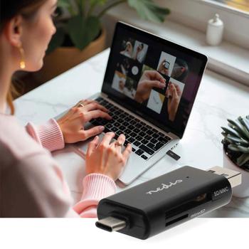 Preview: USB-C & USB-A Kartenleser Superspeed 3.2: Daten blitzschnell übertragen – Ein universeller 2-in-1 Reader für SD & microSD