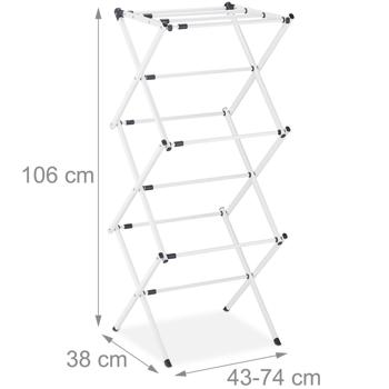 Preview: Effizienter Wäscheständer klappbar & ausziehbar, weiss: Ein flexibler Wäscheturm mit 11 Stangen für schnelles Trocknen