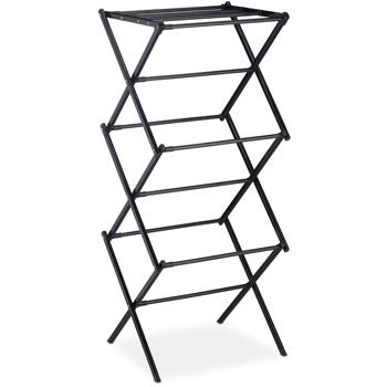 Effizienter Wäscheständer klappbar & ausziehbar, schwarz: Ein flexibler Wäscheturm mit 11 Stangen für schnelles Trocknen