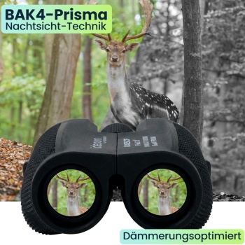 Preview: Kompaktes Mini Fernglas 10x25: Kompakt-Feldstecher für Jagd, Wandern & Outdoor. Mit Nachtsicht, BAK4 Prisma & Tasche - Ideal für Erwachsene & Kinder