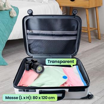 Preview: 9er-Set platzsparende Vakuumbeutel XL, 80 x 120 cm, Kompression mit dem Staubsauger, Aufbewahrungssäcke, Kleiderbeutel ohne Staub oder Falten 