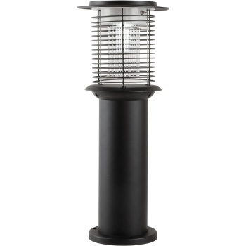 Preview: Solar Gartenlampe mit Mückenvernichter aus Edelstahl, 2in1 LED Wegeleuchte Schwarz, Warmweiss 300lm & UV Insektenschutz 15lm, IP44, 25 x 60 cm