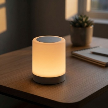 Akku Tischlampe mit Touch-Steuerung, 6 bunten Lichtfarben und Warmweiss, Bequemes Laden per USB-C, Praktischer integrierter Bügel zum Aufhängen