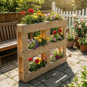 6er-Set Premium Pflanzkasten für Europaletten aus verzinktem Metall, Paletteneinsatz mit 3 Ablauflöchern, Blumenkasten für Palettenmöbel, Silber