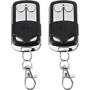 Preview: 2er-Set Funk Handsender 433,92 MHz für Fixed Code Garagentore, 2-Kanal Fernbedienung programmierbar, AM/FM Modulation, inklusive Schlüsselanhänger