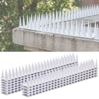 12er Set Taubenspikes Weiss 5,4m - Effektive Vogelabwehr aus Polycarbonat - 3-reihige Abwehrspikes gegen Tauben, Möwen, Marder, Katzen & Eichhörnchen