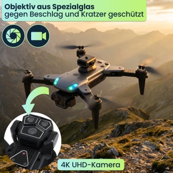 Preview: 4K Drohne mit Kamera Schwenkbar C0 Zertifiziert Bürstenloser Motor Faltbar GPS Rückkehr Hinderniserkennung Follow-Me Live-Übertragung Waypoint App