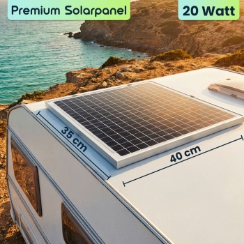 Preview: Powerstation 155Wh 42000mAh Solar-Generator Set inkl. 20W Solarpanel, 230V AC Steckdose, USB-C QC 3.0, DC Output & LED für Camping