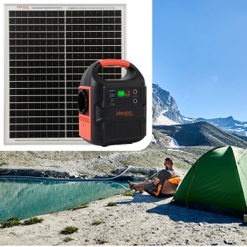 Mobiles Powerstation Set 88,8Wh mit 20W Solarmodul, 230V Steckdose, 100W, USB-C PD 65W, Solargenerator mit LED-Leuchte für Camping & Outdoor