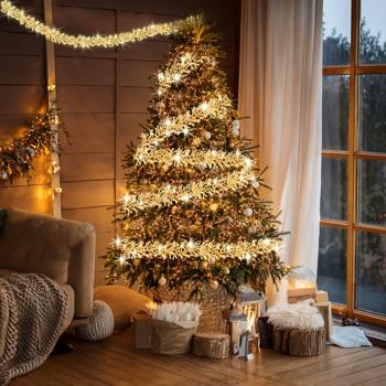 Preview: Weihnachts Clusterlichterkette 768 LED Warmweiss – IP44 Aussen & Innen, 5,6m funkelnde Büschellichterkette für gemütliche Atmosphäre