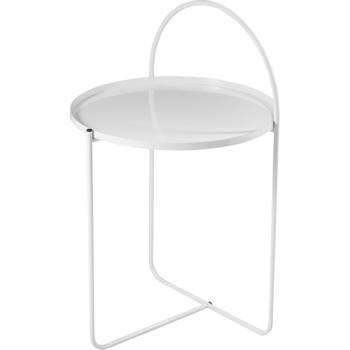 Wunderschöner Beistelltisch Weiss - 40x40x65 mit Bogen - Ablagetisch Modern und Elegant - Perfekt für Wohnzimmer & als Nachttisch