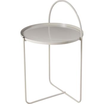 Wunderschöner Beistelltisch Sandfarbe - 40x40x65 mit Bogen - Ablagetisch Modern und Elegant - Perfekt für Wohnzimmer & als Nachttisch