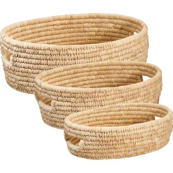 Trendiges Aufbewahrungskorb-Set 3-tlg. oval, stabil mit Griffen für Bad, Regal, Schlafzimmer & Büro – Ordnung leichtgemacht!