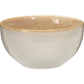 Preview: Hochwertiges 4er-Set Steinzeug-Schalen 580ml in Sandfarbe – Ideal als Müslischalen, Dessertschalen, Suppenschalen - Zeitloses Design