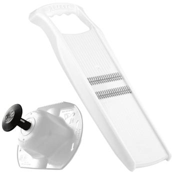 Julienne-Hobel mit Sicherheitsfruchthalter, weiss: Vielseitiger Gemüseschneider für gesunde & kreative Gerichte – Präzise & schnell zu feinen Gemüsestreifen