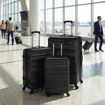 Edles Hartschalenkoffer Set 3-teilig grau – Ultimativer Reisekomfort mit Teleskopgriff & superleichten 360° Spinner-Rollen, TSA-Schlösser