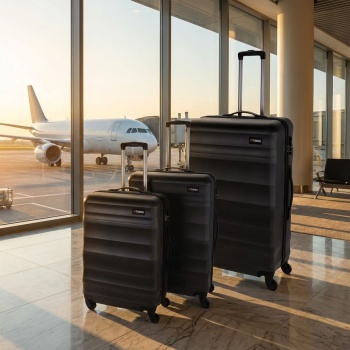 Preview: Edles Hartschalenkoffer Set 3-teilig grau – Ultimativer Reisekomfort mit Teleskopgriff & superleichten 360° Spinner-Rollen, TSA-Schlösser