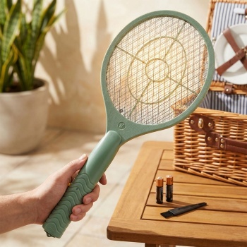 Elektrische Fliegenklatsche – Effektive Insektenvernichter Fliegenfalle für Haus und Garten, handlich und sicher, 46 cm