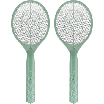 Preview: 2er-Set Elektrische Fliegenklatsche – Effektive Insektenvernichter Fliegenfalle für Haus und Garten, handlich und sicher, 46 cm