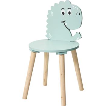 Preview: Kindersitzgruppe - Kindertisch mit 2 Stühlen: robuste Holz-Sitzgruppe in einzigartigem Dinosaurier-Design für Spiel und Spass im Kinderzimmer