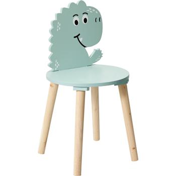 Preview: Kindersitzgruppe - Kindertisch mit 2 Stühlen: robuste Holz-Sitzgruppe in einzigartigem Dinosaurier-Design für Spiel und Spass im Kinderzimmer