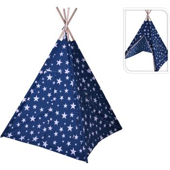 Preview: Kinder-Spielzelt-Tipi mit Sternen-Design - Gemütliches Spielzelt für Jungen & Mädchen und unbegrenzten Spielspass im Kinderzimmer