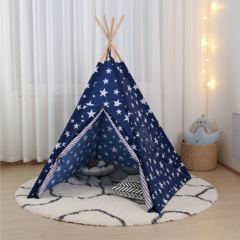 Kinder-Spielzelt-Tipi mit Sternen-Design - Gemütliches Spielzelt für Jungen & Mädchen und unbegrenzten Spielspass im Kinderzimmer