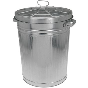 Robuste Metalltonne mit Deckel 55 Liter – Vielseitiger Abfalleimer & Gartentonne mit Tragegriffen – Verzinkte Mülltonne für Abfall & Aufbewahrung