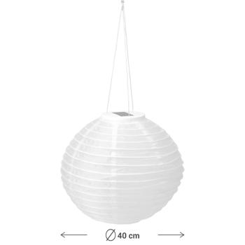 Preview: 6er-Set Grosser Solar Lampion, Ø 40 cm – Wetterfeste LED Kugel hängend für Garten & Balkon – Automatische Solarleuchte Deko für Party