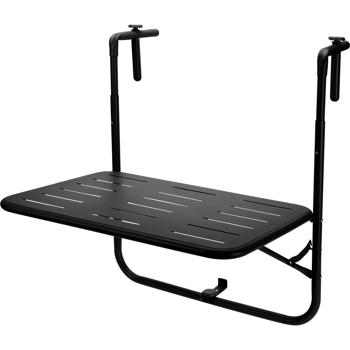 Preview: Platzsparender Balkon Hängetisch (schwarz, 60x40cm): Ideal für kleine Balkone & Terrassen, robuster Metalltisch, einfach zu montieren & stilvoll für Ihre Outdoor-Oase