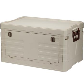 Preview: 2er-Set Faltbare Aufbewahrungsbox 55L Beige: robuste Klappbox, stapelbarer Ordnungshelfer für Kleidung, Spielzeug & mehr - platzsparend & stabil
