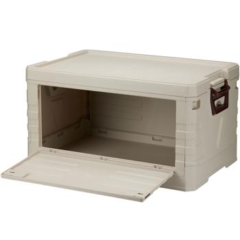 Preview: 2er-Set Faltbare Aufbewahrungsbox 55L Beige: robuste Klappbox, stapelbarer Ordnungshelfer für Kleidung, Spielzeug & mehr - platzsparend & stabil